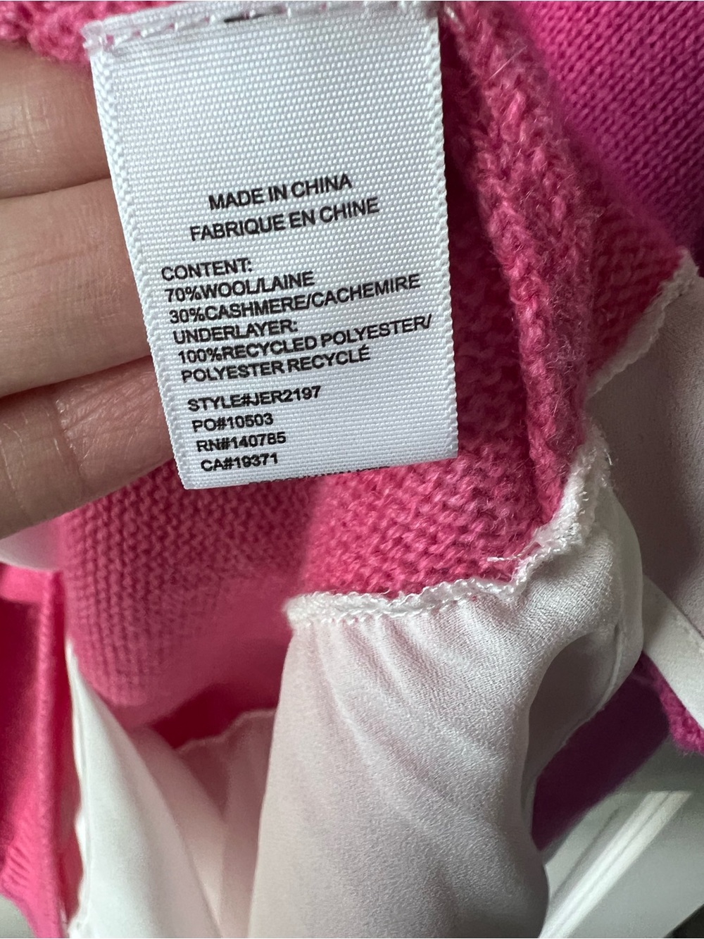 Brochu Walker Pink V-Neck Cashmere Blend Sweater - Picture 3 of 5